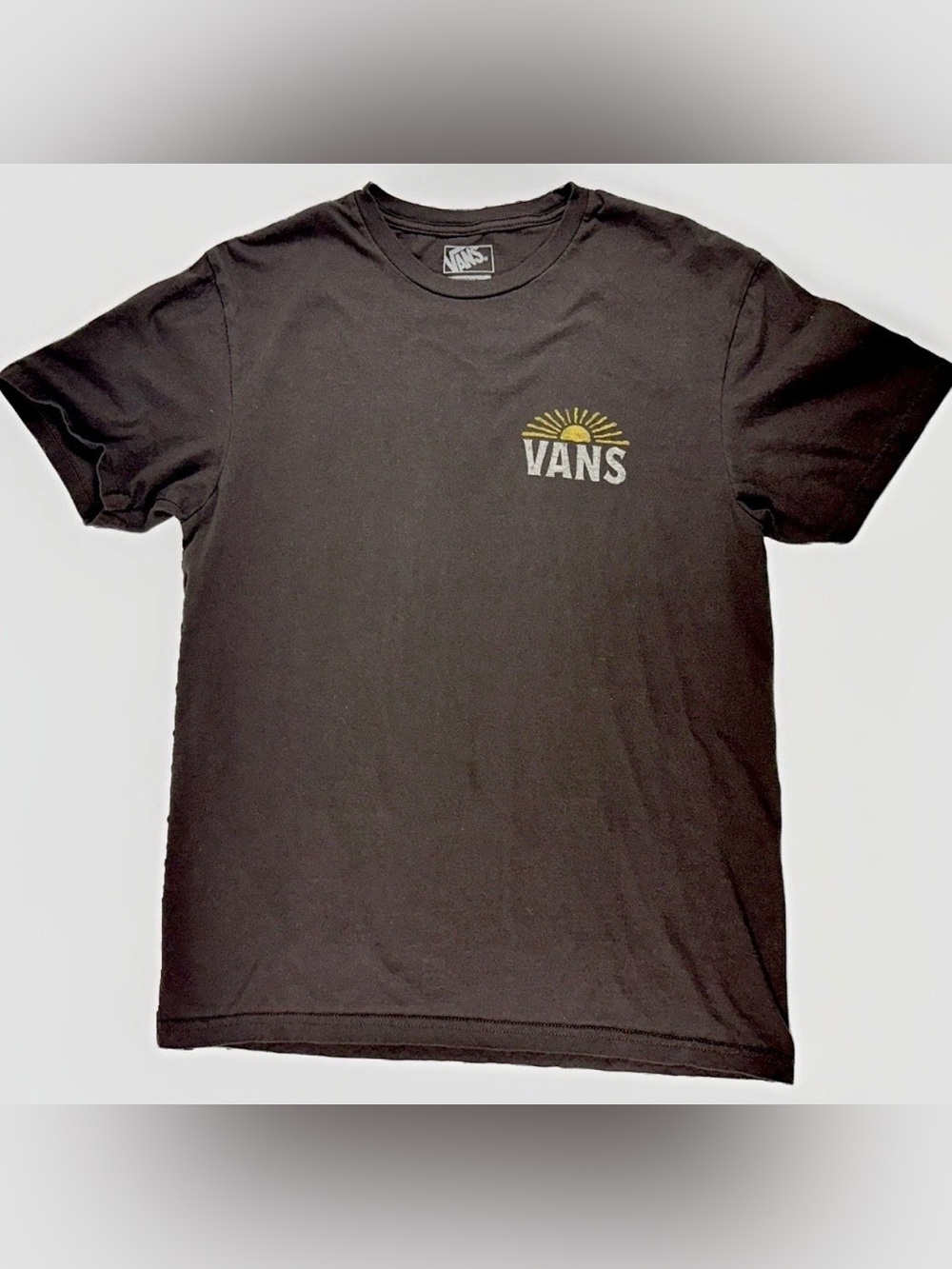 Vans Off The Wall Sun Logo Graphic T Shirt Brown Short Sleeve Men's Medium